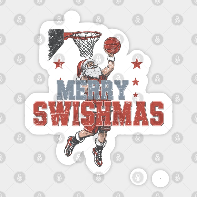 Swishmas Santa Basketball Xmas Sticker by JessArty
